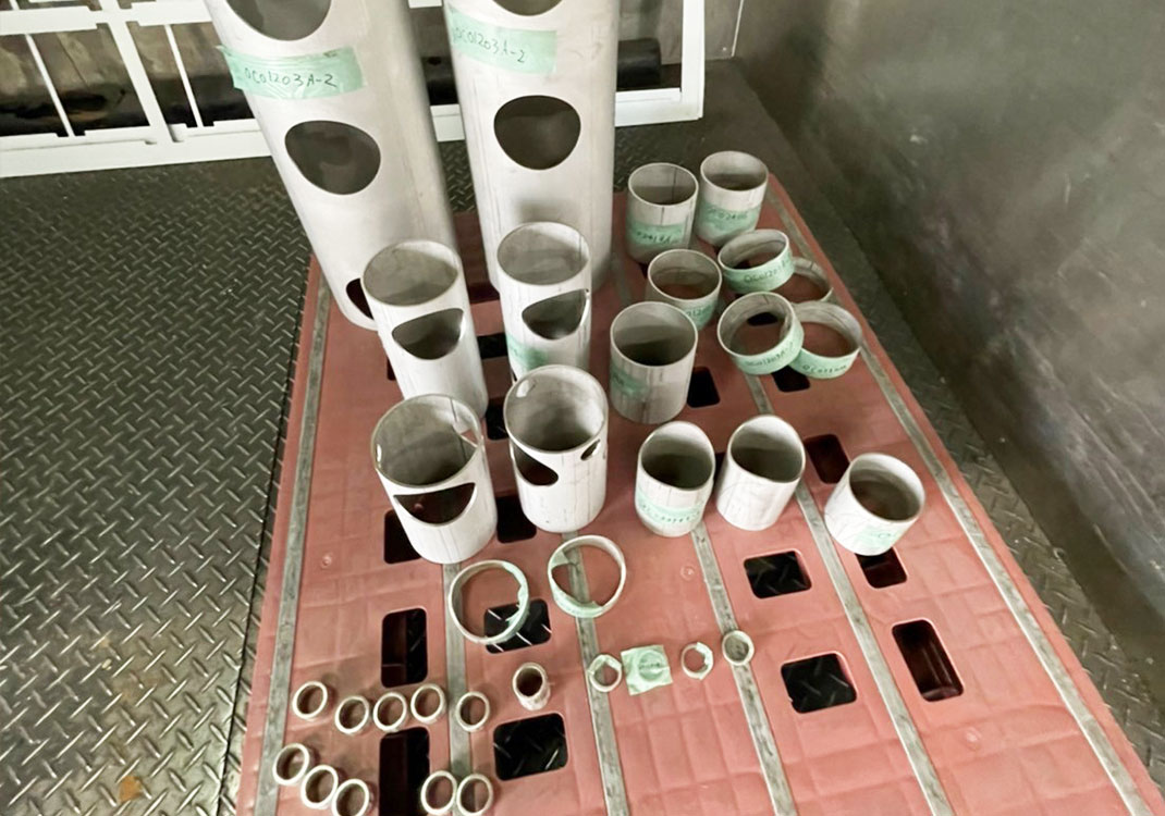 多径対応SUS丸パイプのブランク加工事例